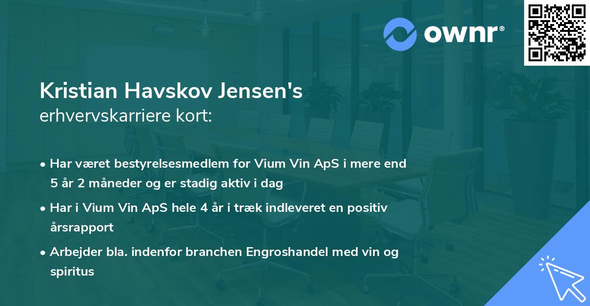 Kristian Havskov Jensen's erhvervskarriere kort