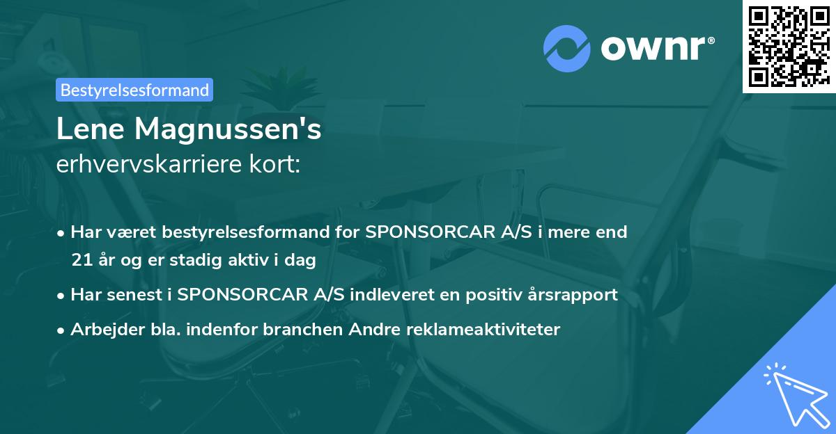 Lene Magnussen's erhvervskarriere kort