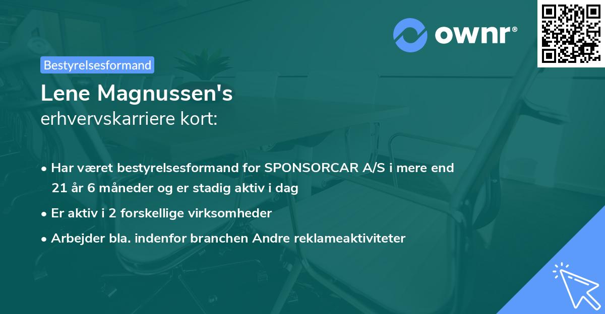 Lene Magnussen's erhvervskarriere kort