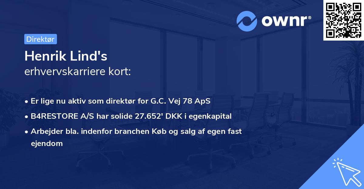 Henrik Lind's erhvervskarriere kort