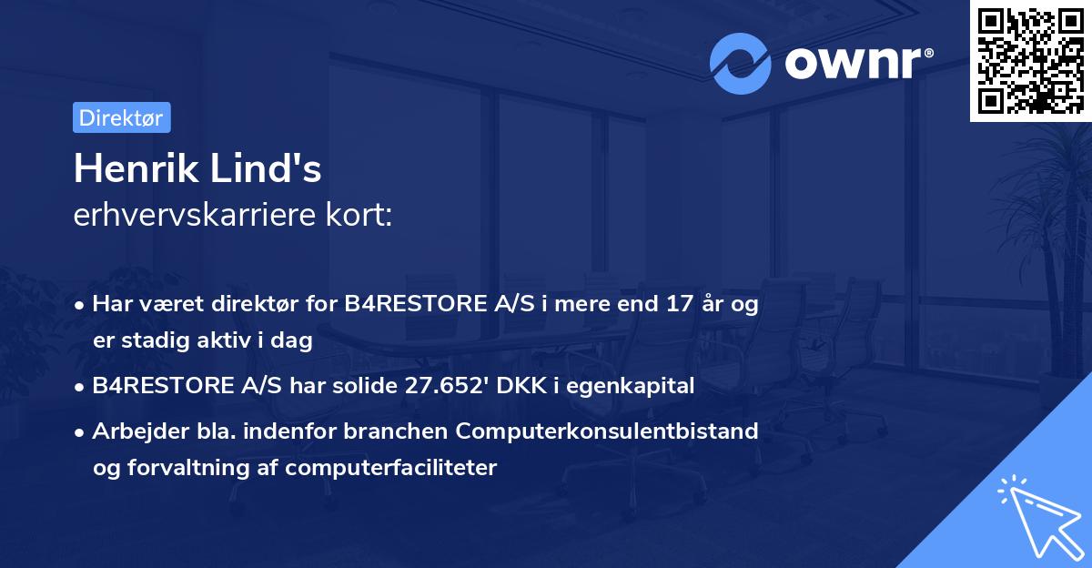 Henrik Lind's erhvervskarriere kort