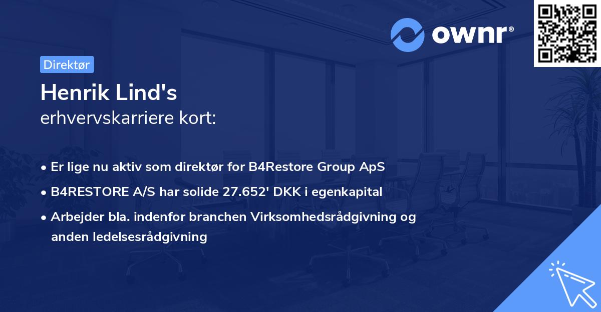 Henrik Lind's erhvervskarriere kort