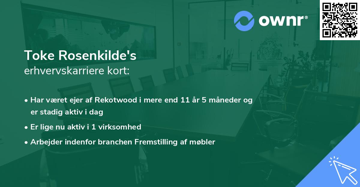 Toke Rosenkilde's erhvervskarriere kort