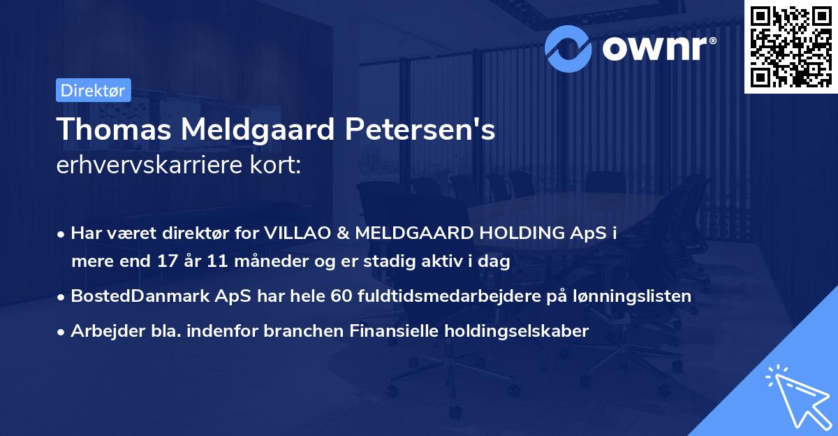 Thomas Meldgaard Petersen's erhvervskarriere kort