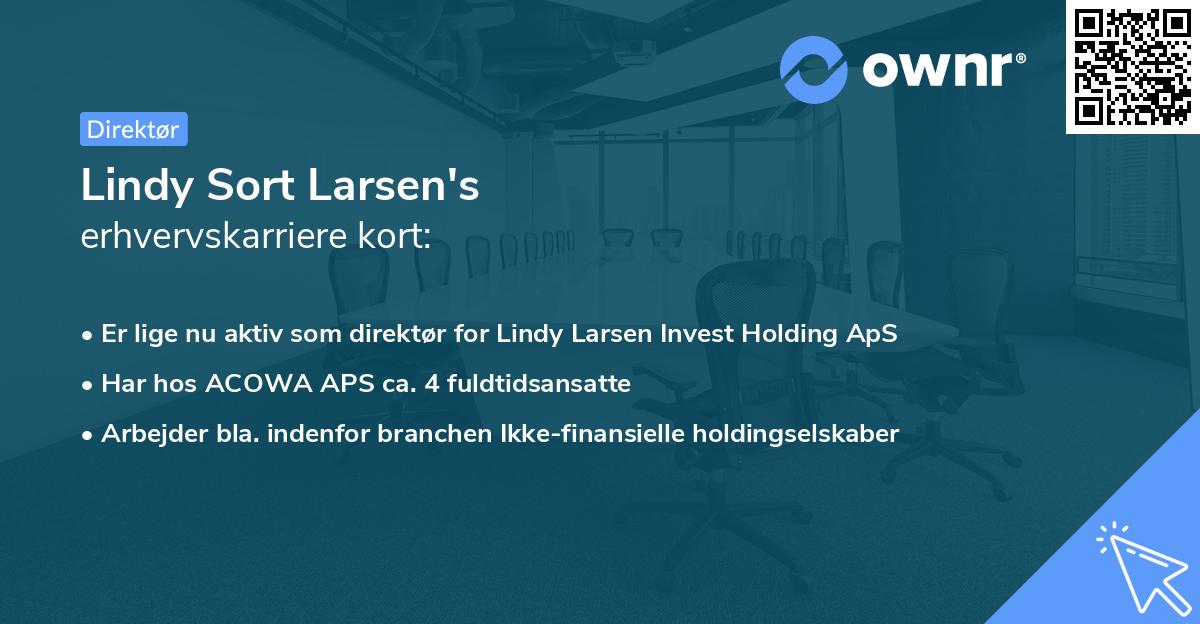 Lindy Sort Larsen's erhvervskarriere kort