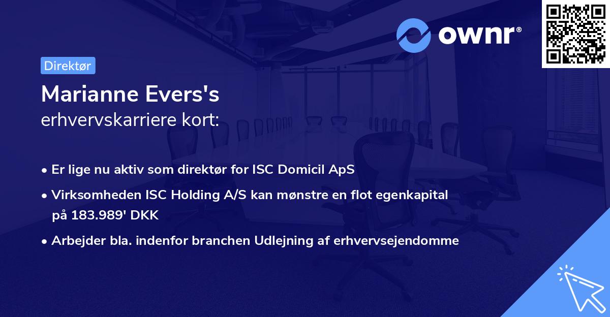 Marianne Evers's erhvervskarriere kort