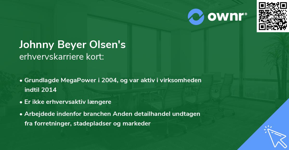 Johnny Beyer Olsen's erhvervskarriere kort