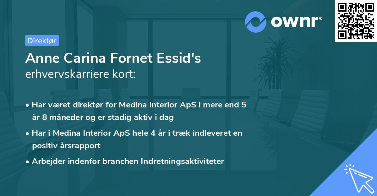 Anne Carina Fornet Essid's erhvervskarriere kort