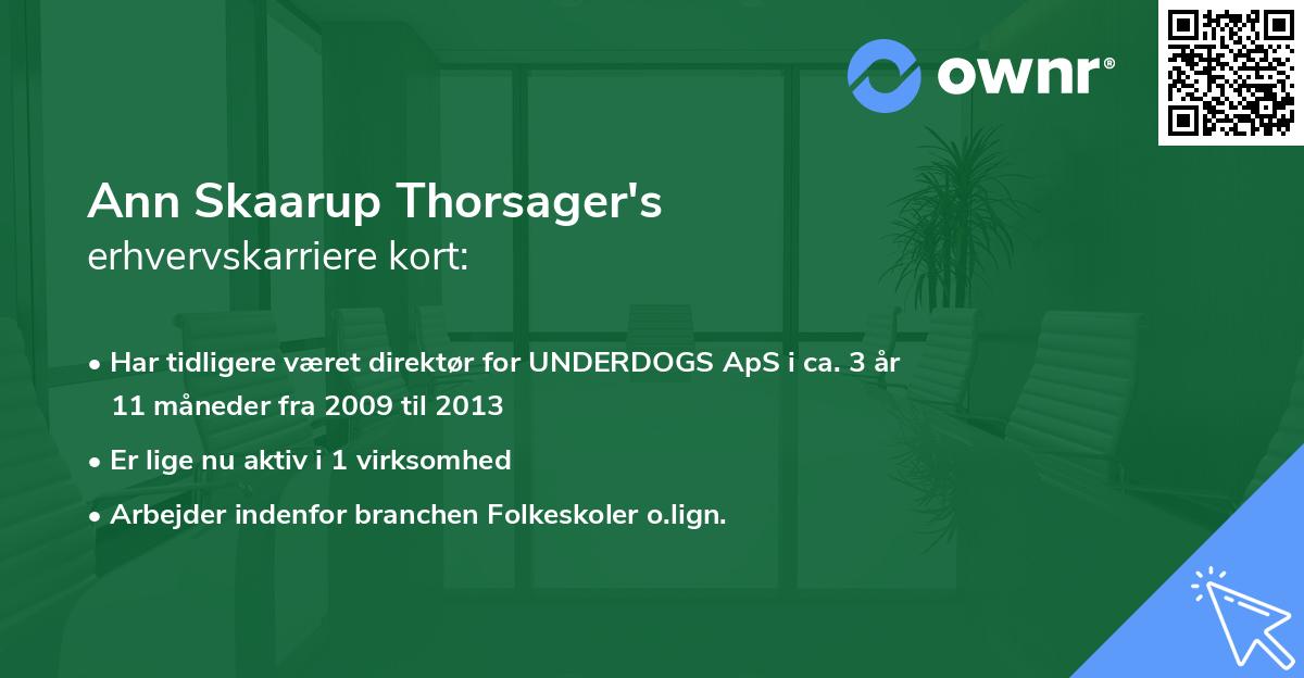 Ann Skaarup Thorsager's erhvervskarriere kort