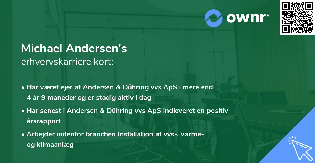 Michael Andersen's erhvervskarriere kort