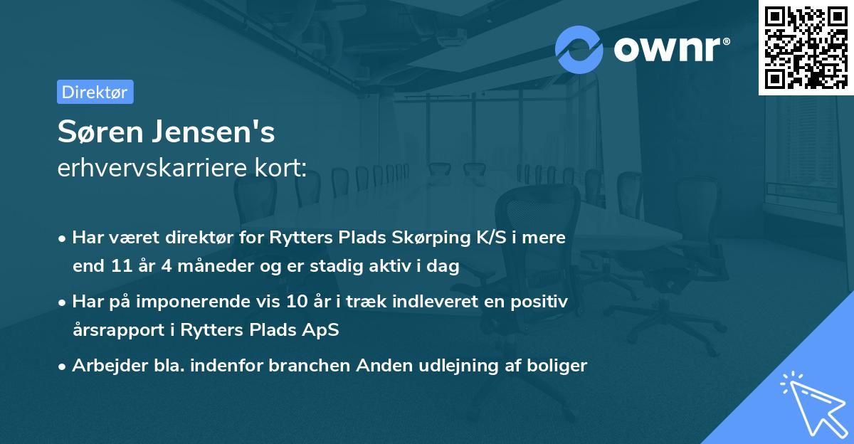 Søren Jensen's erhvervskarriere kort