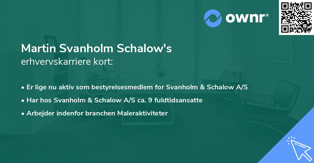 Martin Svanholm Schalow's erhvervskarriere kort