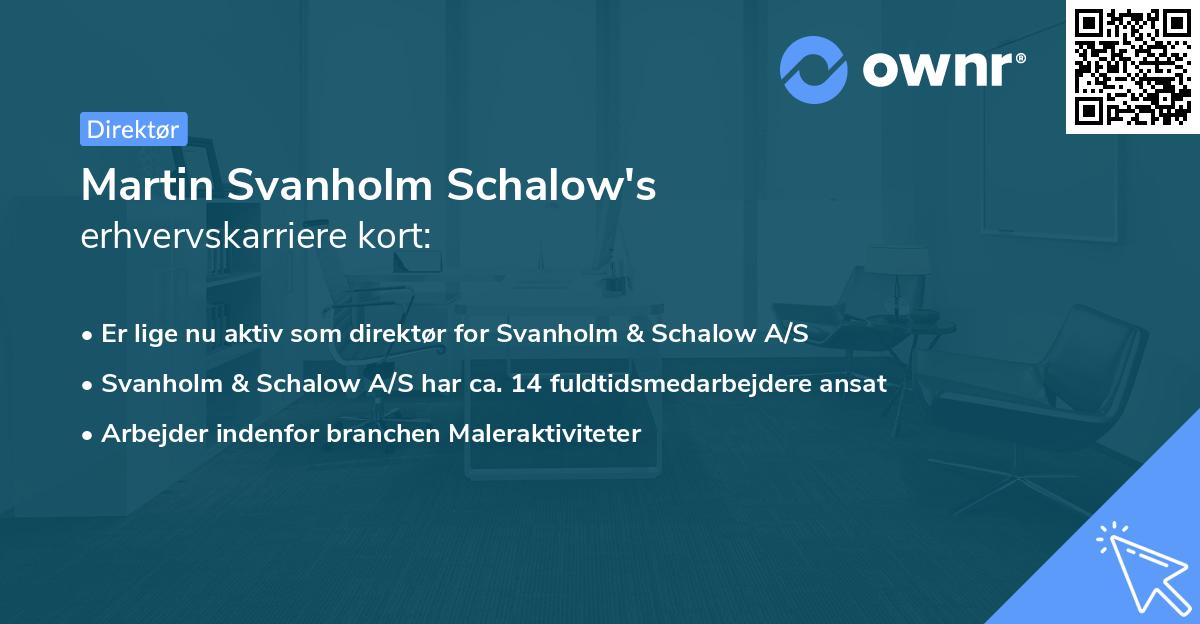 Martin Svanholm Schalow's erhvervskarriere kort
