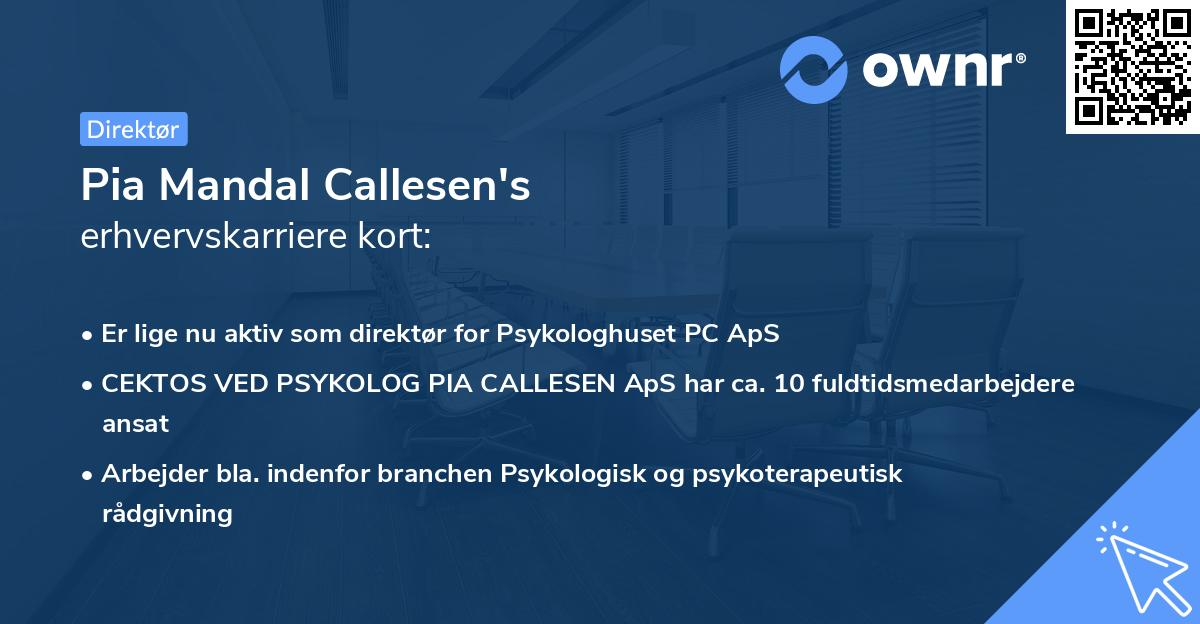 Pia Mandal Callesen's erhvervskarriere kort