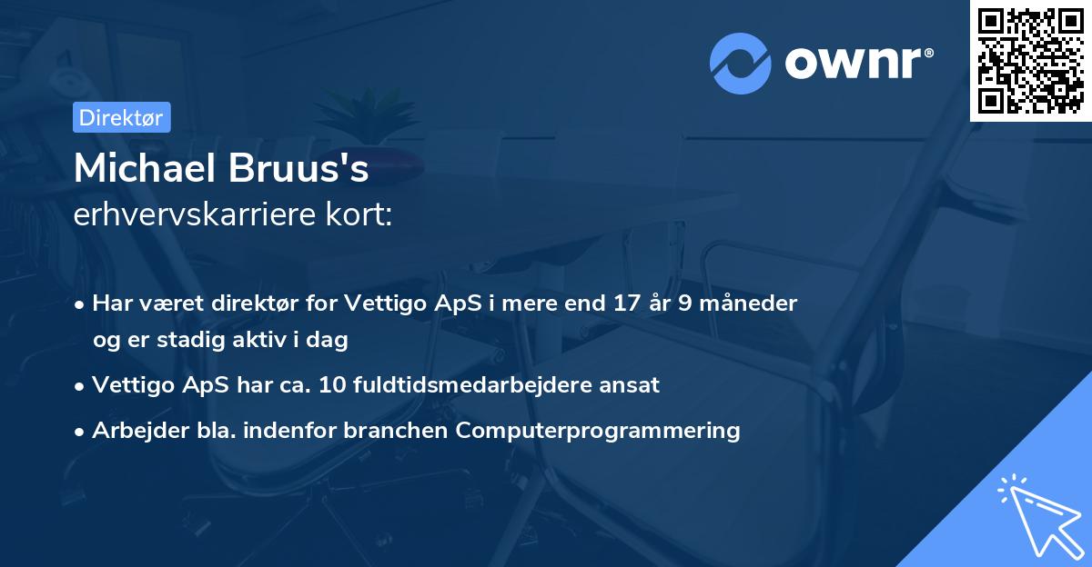 Michael Bruus's erhvervskarriere kort