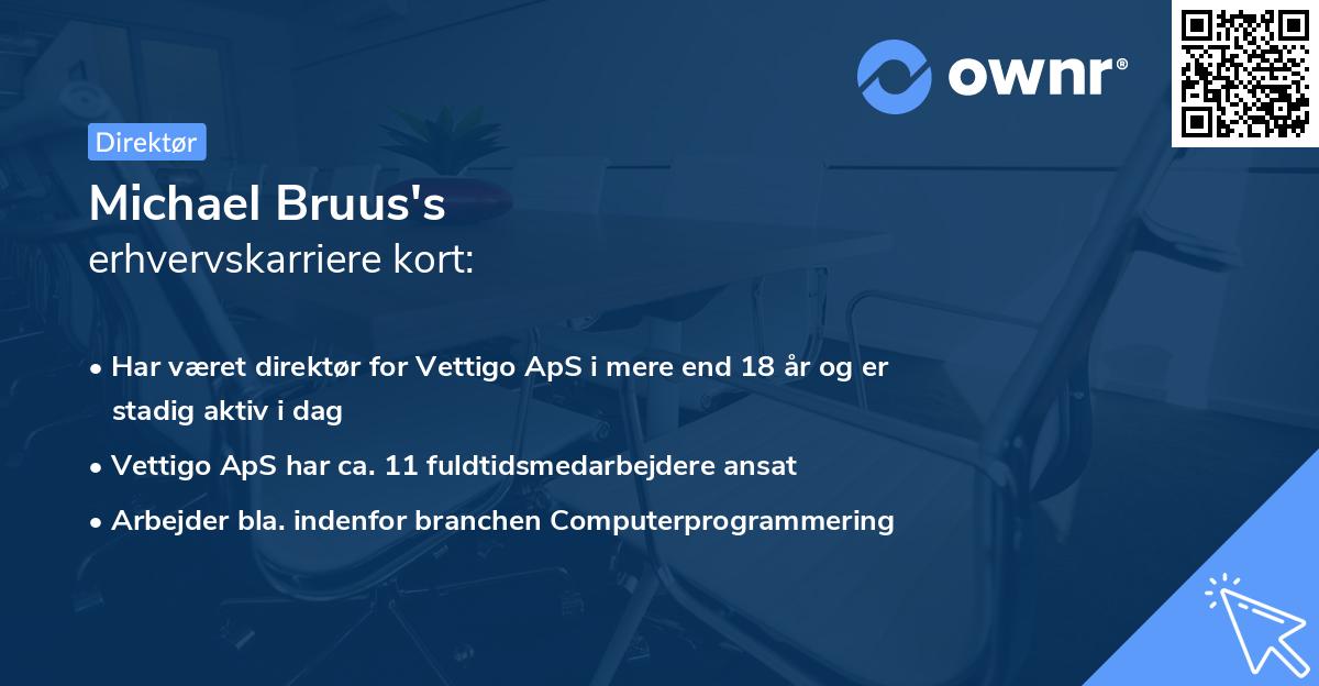 Michael Bruus's erhvervskarriere kort