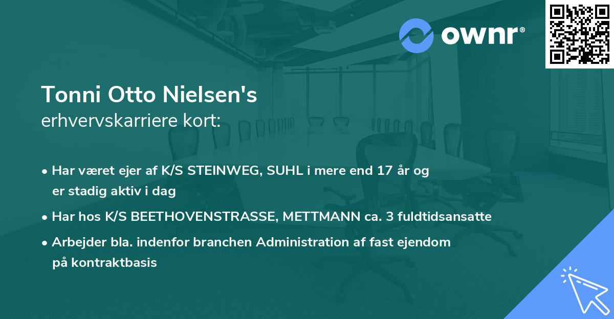 Tonni Otto Nielsen's erhvervskarriere kort
