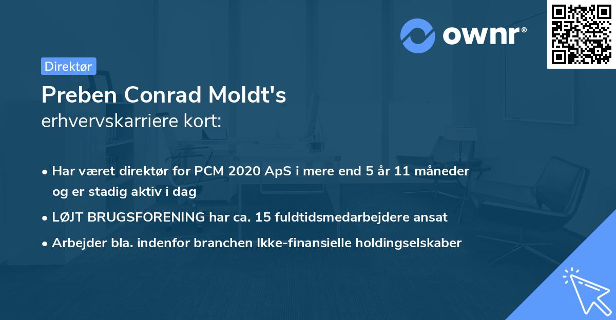 Preben Conrad Moldt's erhvervskarriere kort