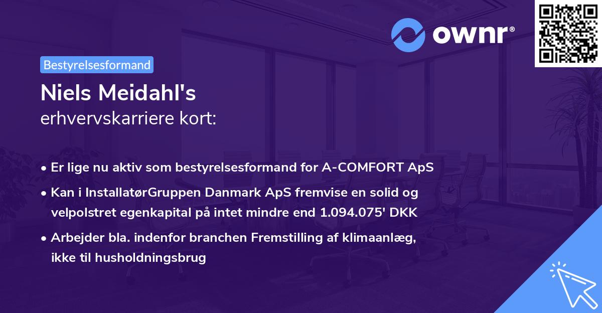 Niels Meidahl's erhvervskarriere kort