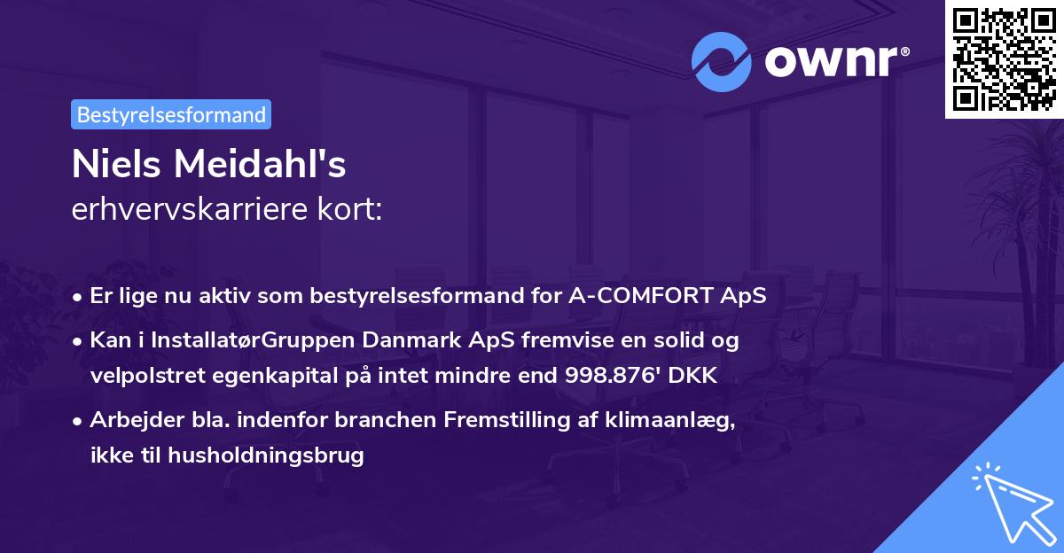 Niels Meidahl's erhvervskarriere kort