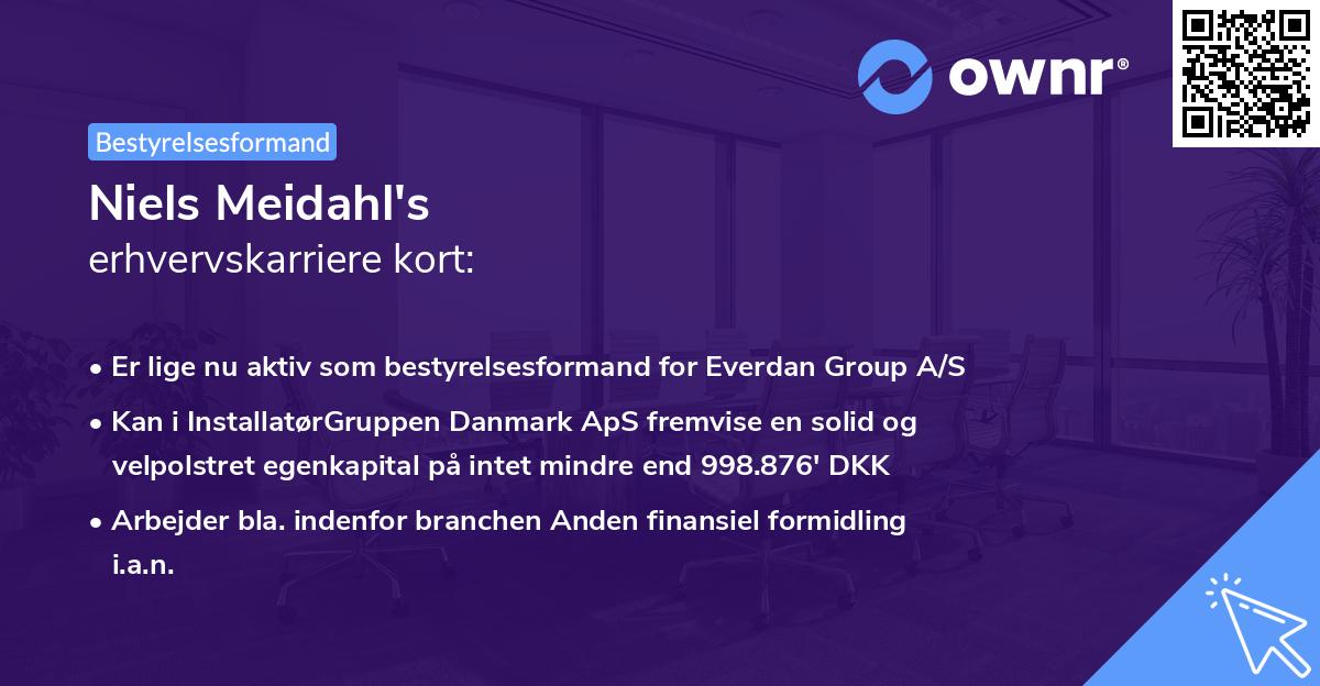 Niels Meidahl's erhvervskarriere kort