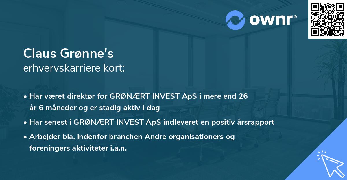 Claus Grønne's erhvervskarriere kort