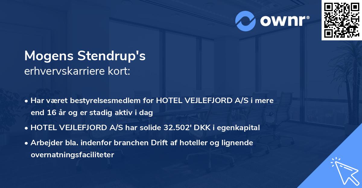 Mogens Stendrup's erhvervskarriere kort