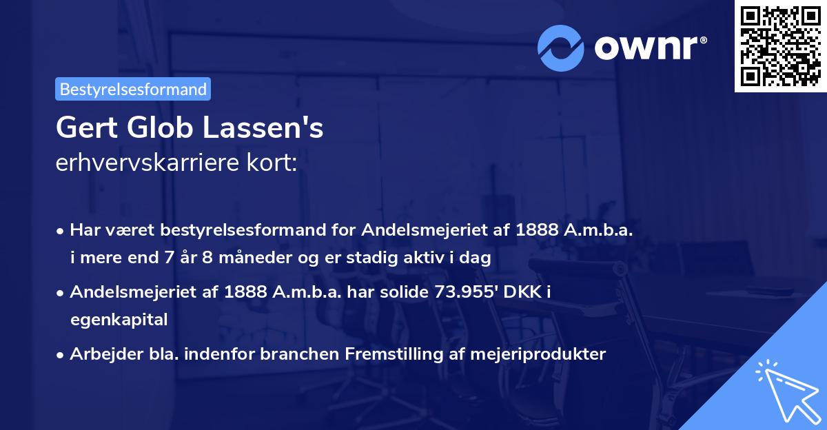Gert Glob Lassen's erhvervskarriere kort