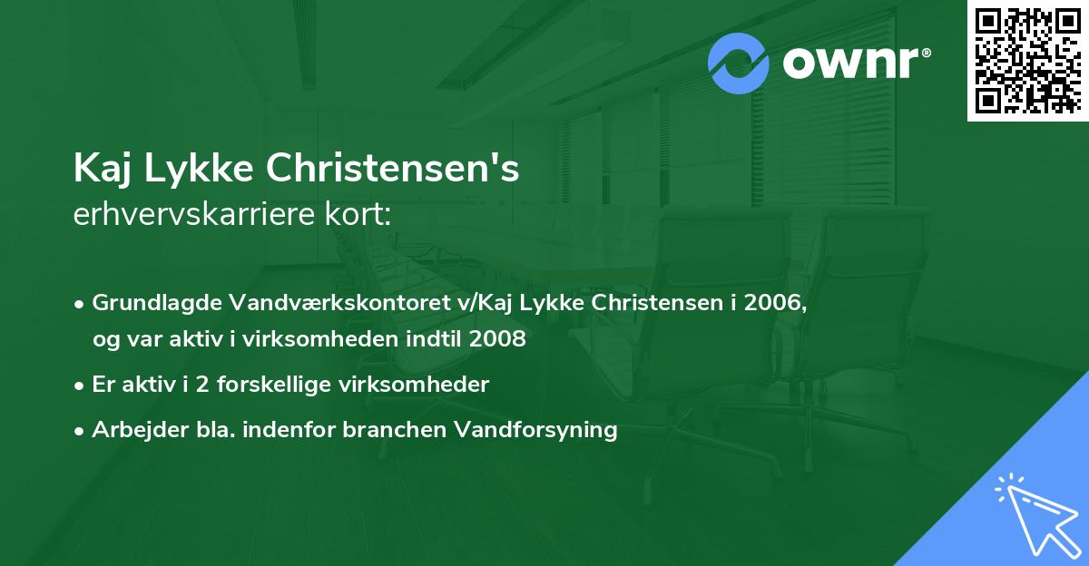 Kaj Lykke Christensen's erhvervskarriere kort