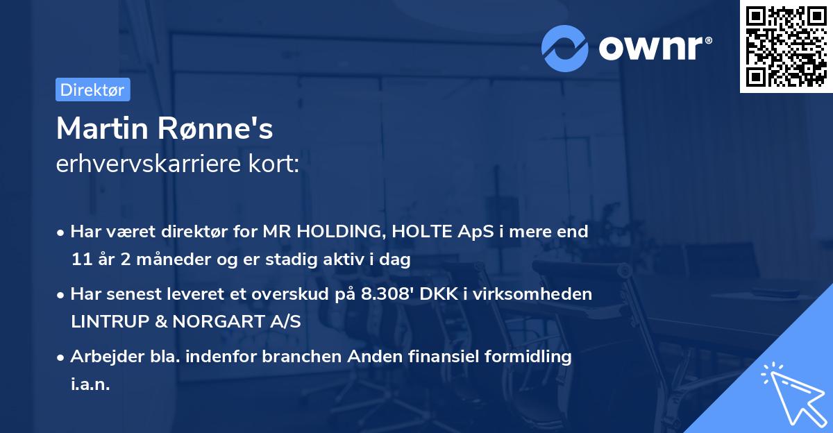 Martin Rønne's erhvervskarriere kort