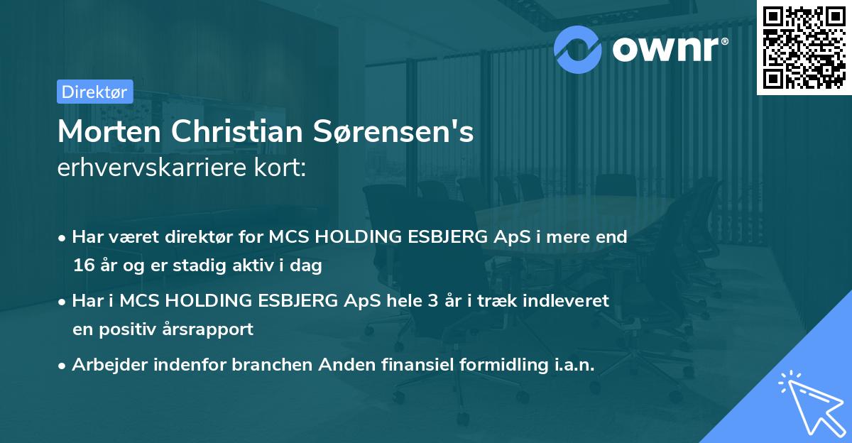 Morten Christian Sørensen's erhvervskarriere kort