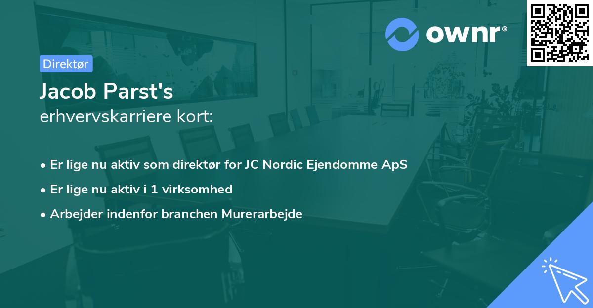 Jacob Parst's erhvervskarriere kort