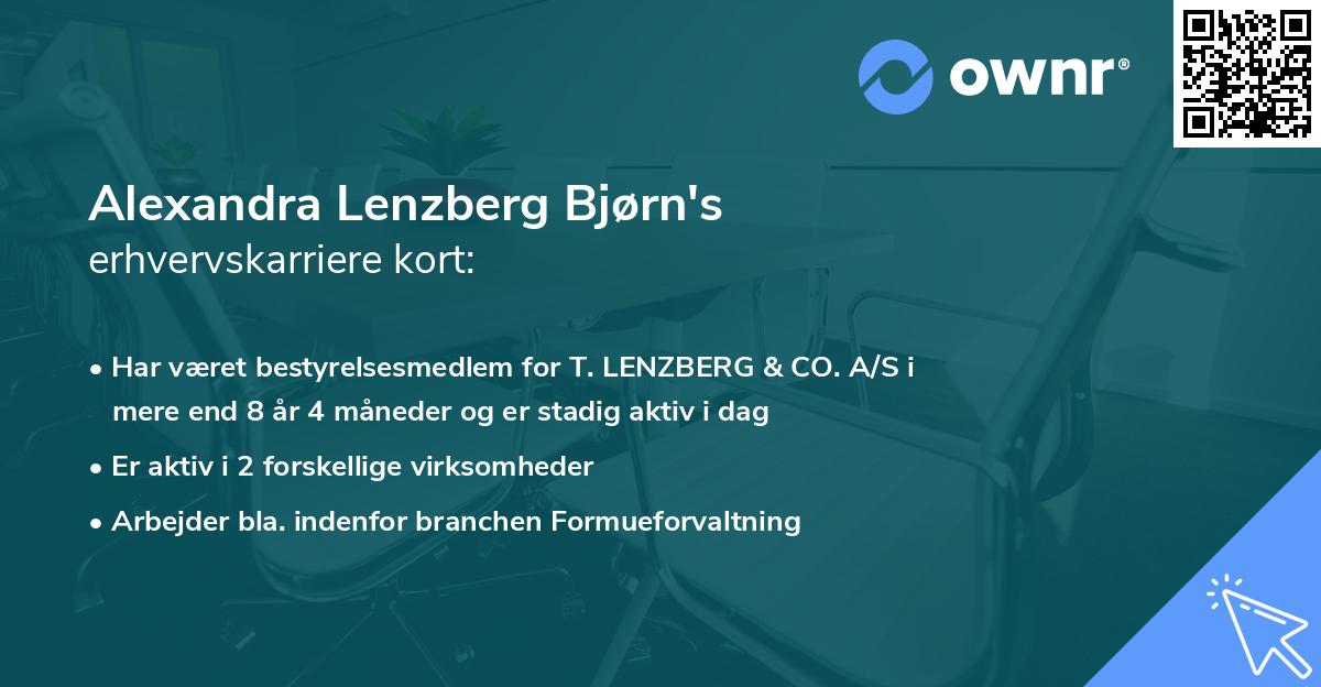 Alexandra Lenzberg Bjørn's erhvervskarriere kort