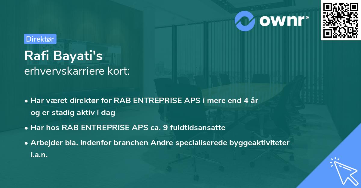 Rafi Bayati's erhvervskarriere kort