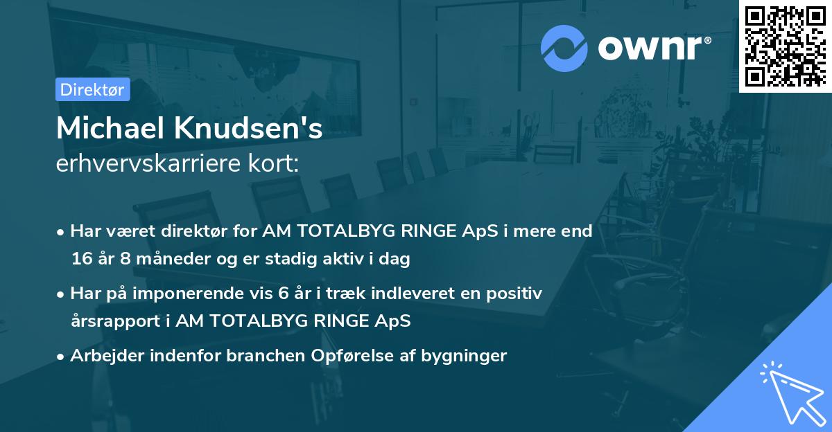 Michael Knudsen's erhvervskarriere kort