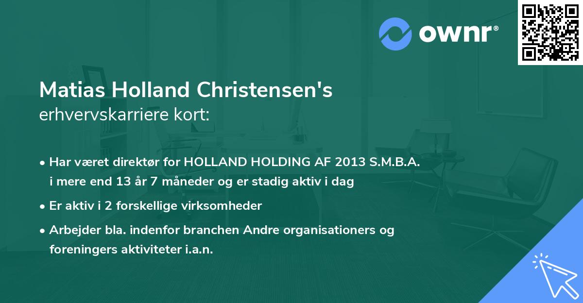 Matias Holland Christensen's erhvervskarriere kort