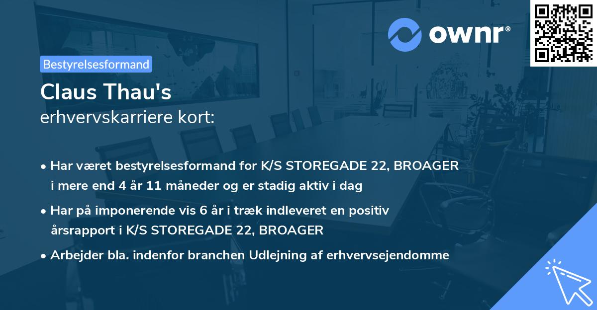 Claus Thau's erhvervskarriere kort