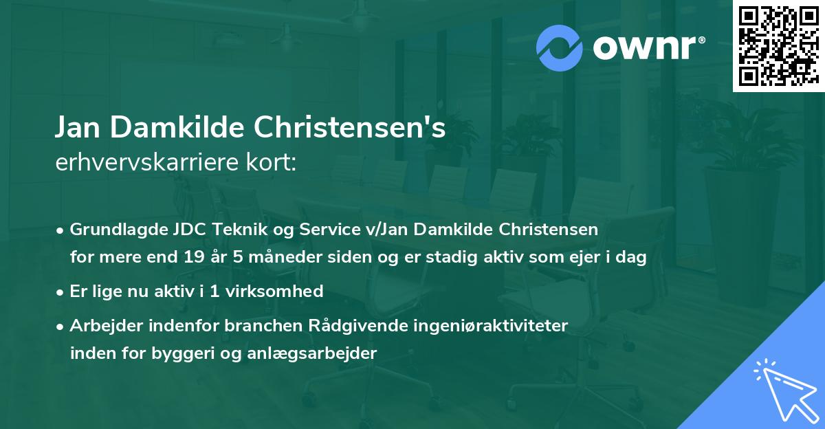 Jan Damkilde Christensen's erhvervskarriere kort