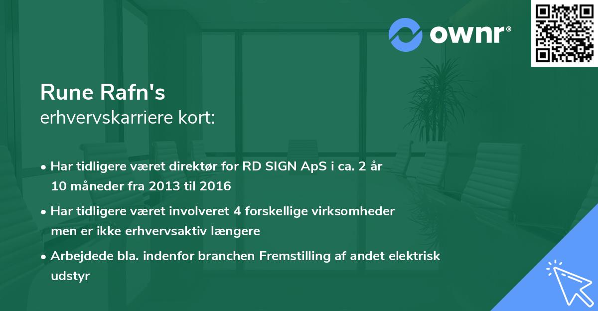Rune Rafn's erhvervskarriere kort