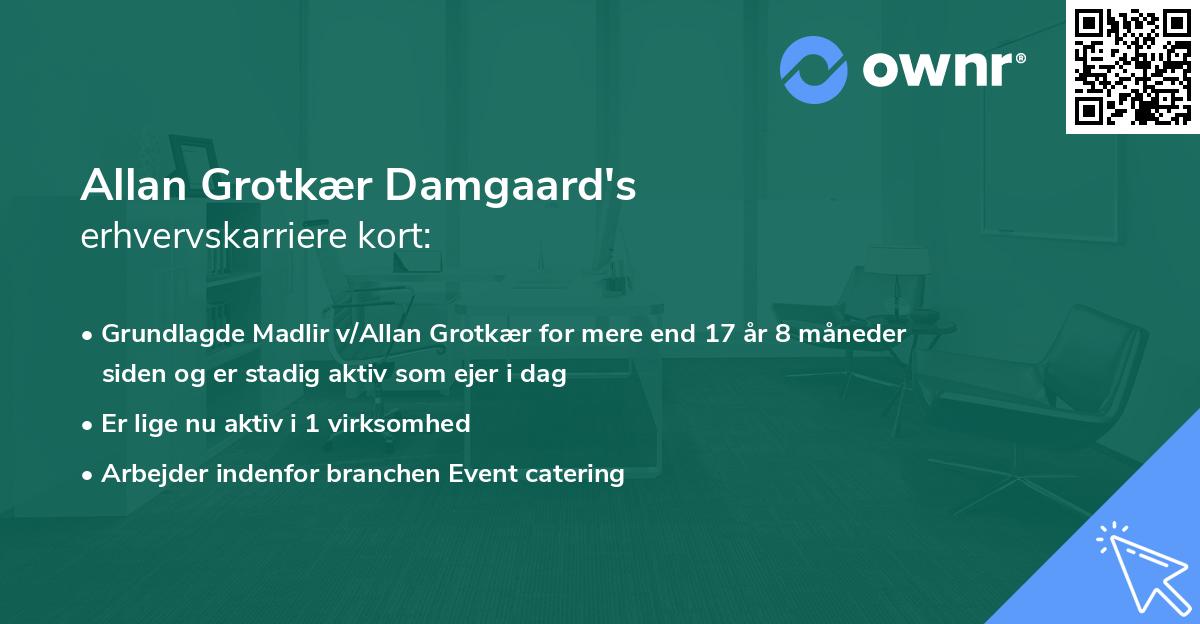 Allan Grotkær Damgaard's erhvervskarriere kort