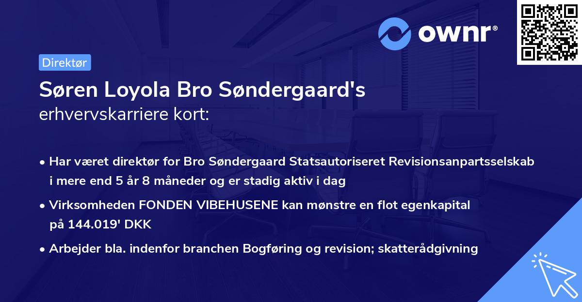 Søren Loyola Bro Søndergaard's erhvervskarriere kort