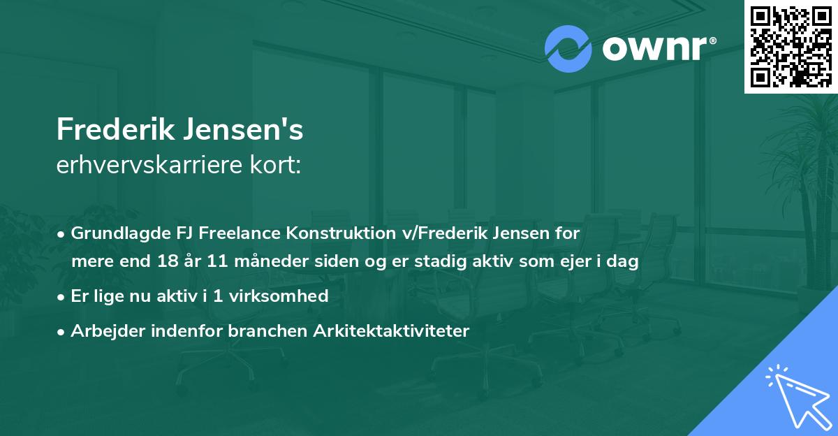 Frederik Jensen's erhvervskarriere kort
