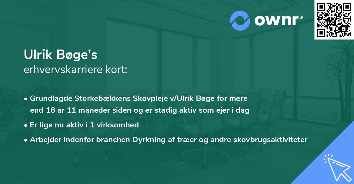 Ulrik Bøge's erhvervskarriere kort