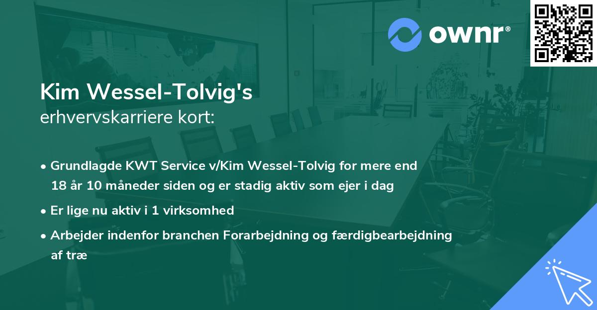 Kim Wessel-Tolvig's erhvervskarriere kort