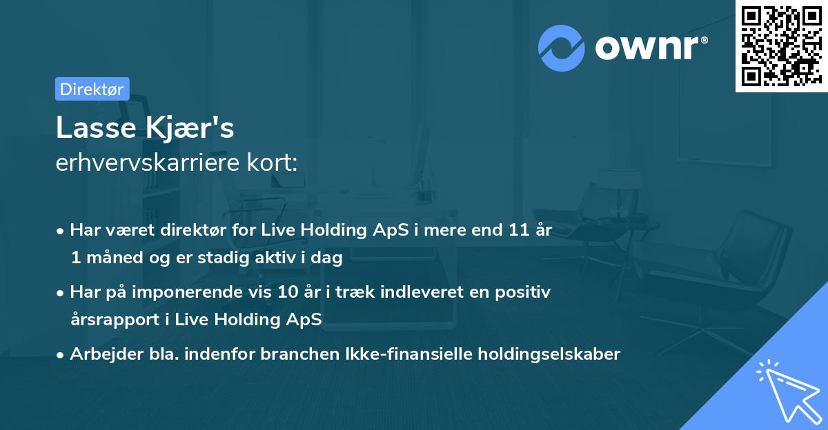 Lasse Kjær's erhvervskarriere kort