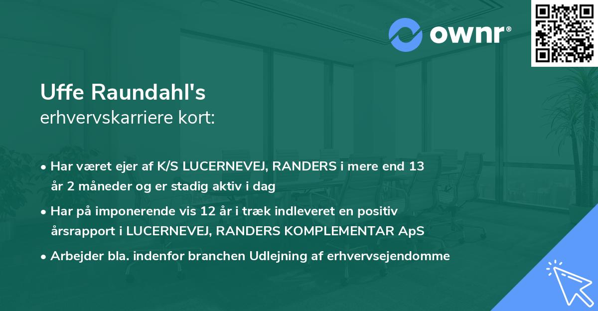 Uffe Raundahl's erhvervskarriere kort