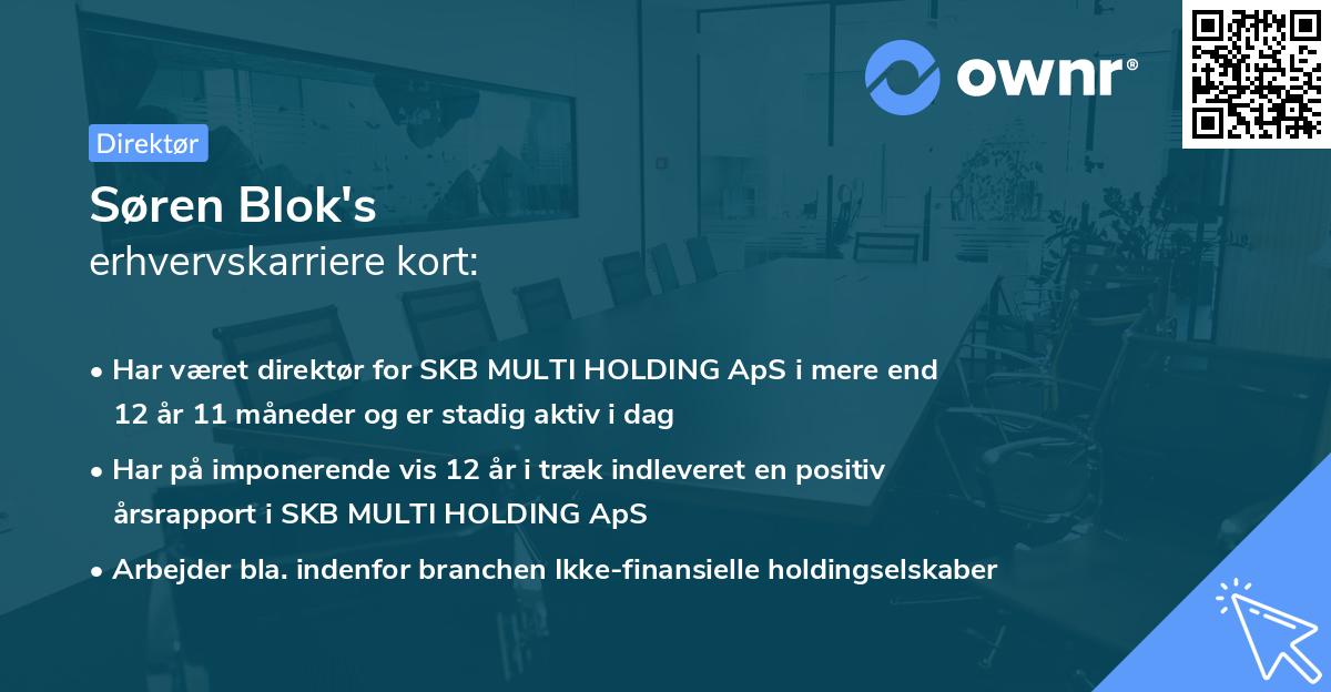 Søren Blok's erhvervskarriere kort
