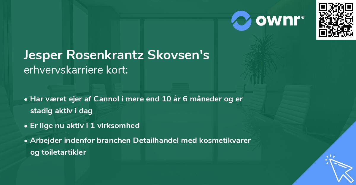 Jesper Rosenkrantz Skovsen's erhvervskarriere kort
