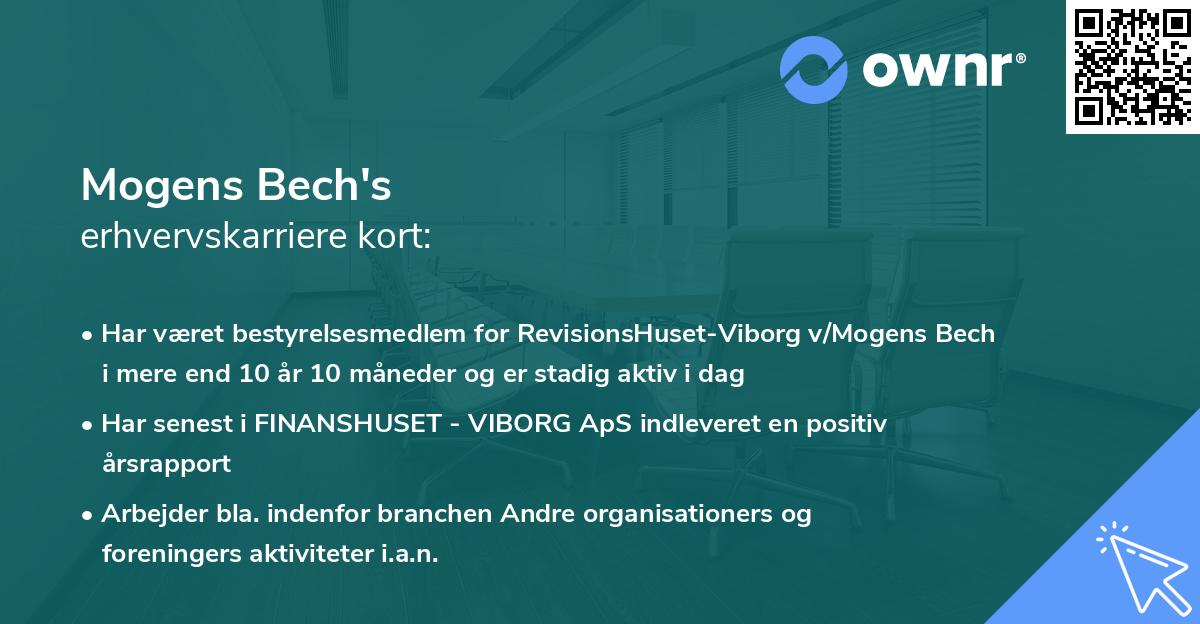 Mogens Bech's erhvervskarriere kort