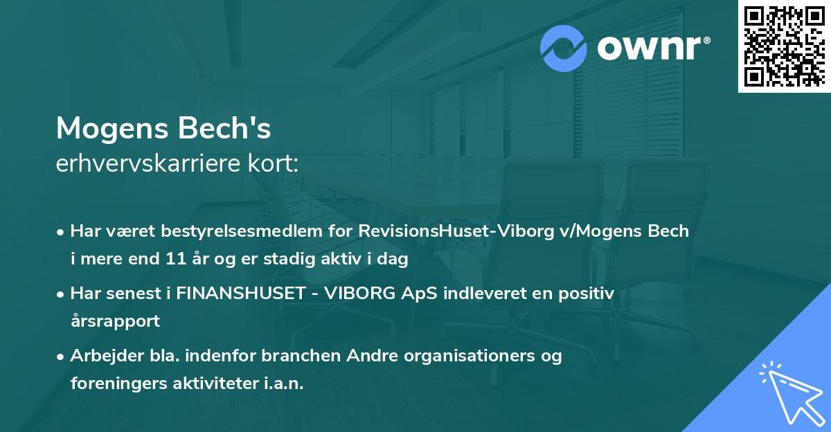 Mogens Bech's erhvervskarriere kort